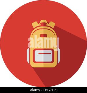 Backpack icon - Flat school backpack icon - vector illustration Stock Vector