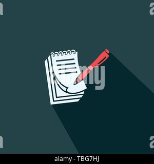 Pictograph of note flat icon - Vector illustration Stock Vector