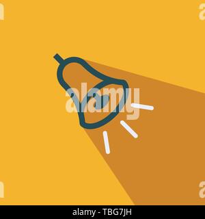 Bell flat vector sign icon - school bell sign Stock Vector