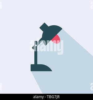 Table lamp vector flat sign icon - vector illustration Stock Vector