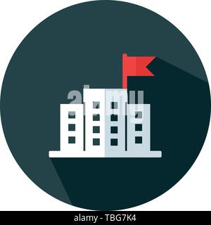 School building icon flat vector Stock Vector