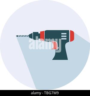 Drill machine icon - flat vector illustration Stock Vector