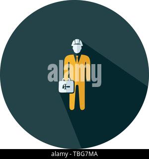 Engineer icon vector - Flat illustration Stock Vector