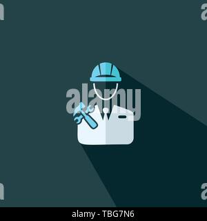 Engineer icon vector - Flat illustration Stock Vector