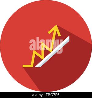 Business grow sign - Financial graph icon flat vector Stock Vector