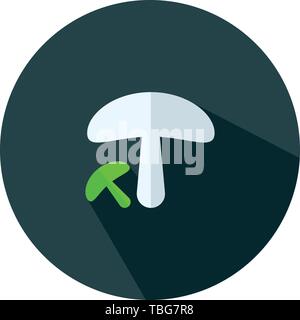 Mushroom sign icon - Flat vector Stock Vector