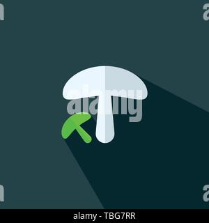 Mushroom sign icon - Flat vector Stock Vector
