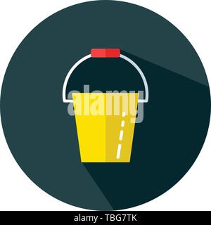 Garden water bucket sign icon vector - flat water bucket Stock Vector