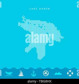 Lake Huron, one of the Great Lakes sketch scribble map isolated on ...