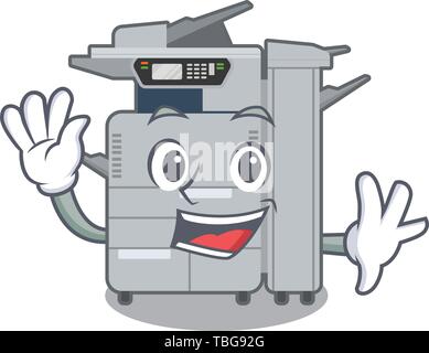 Waving copier machine isolated in the cartoon Stock Vector