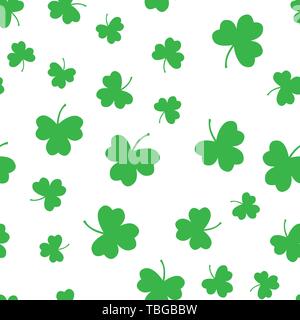 Seamless green shamrock clover leaf pattern background. Saint Patrick's day. Abstract and Modern concept. Geometric creative design stylish theme. Ill Stock Vector