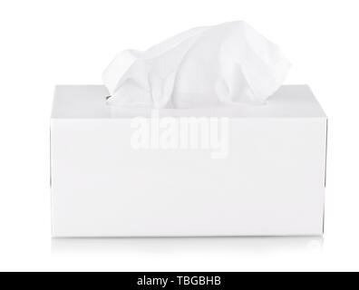 Opened  tissue box isolated on a white background Stock Photo