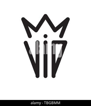 Simple but stylish VIP sign with crown for your design. Stock Vector