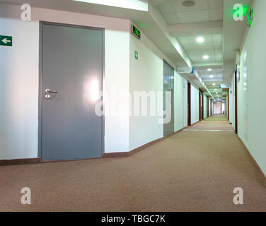 Corridor in the modern hotel building Stock Photo