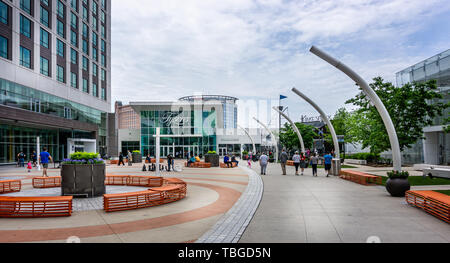 View of entrance to Tysons Corner Center Shopping Mall in Washington DC , USA on 11 May 2019 Stock Photo