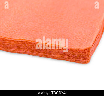 Pink Paper Napkin on white background Stock Photo