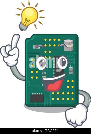Have an idea PCB circuit board in the cartoon Stock Vector