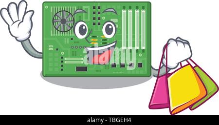 Shopping motherboard in the a cartoon shape Stock Vector