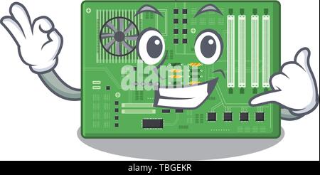 Call me toy motherboard the in a mascot bag Stock Vector