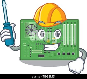 Automotive toy motherboard the in a mascot bag Stock Vector