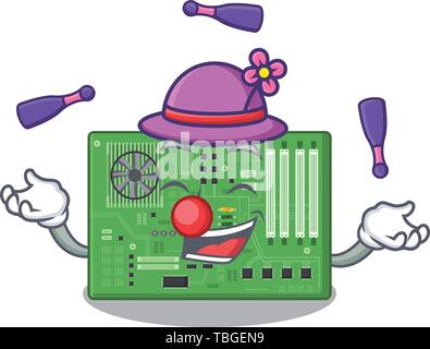 Juggling toy motherboard the in a mascot bag Stock Vector