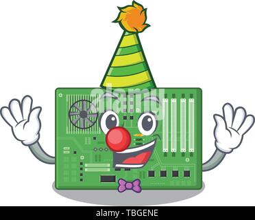 Clown toy motherboard the in a mascot bag Stock Vector