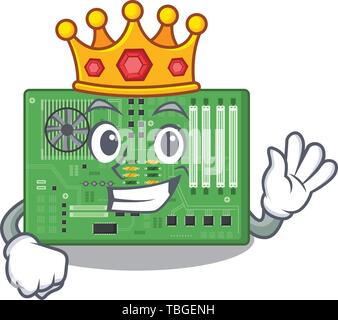 King toy motherboard the in a mascot bag Stock Vector