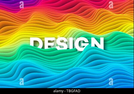 Colourful rainbow curve background. Vector illustration Stock Vector