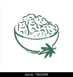 Vector hand drawn cannabis soft candies gummies illustration on white background Stock Vector