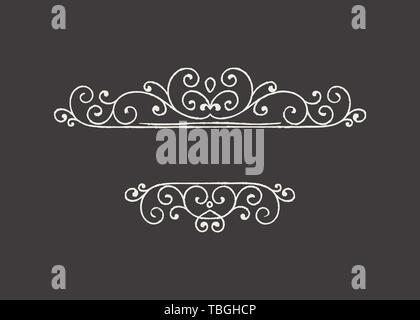 Hand drawn decorative border in grunge retro style Stock Vector