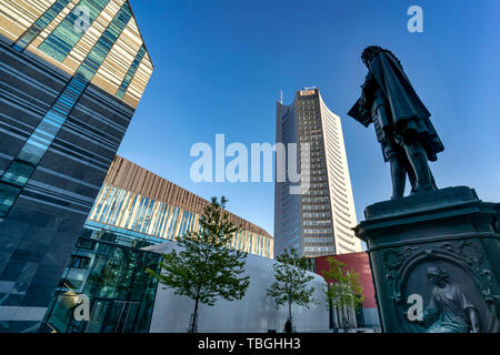 University campus with Paulinum, Augusteum and MDR City Tower, Leipzig, Saxony, Germany Leipzig, Germany