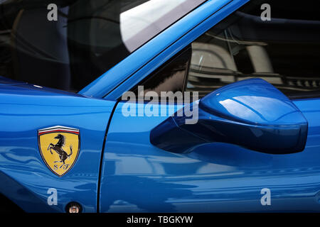 MODENA, ITALY, May 2019 - Motor Valley Fest exhibition, Ferrari F8 Tribute detail Stock Photo