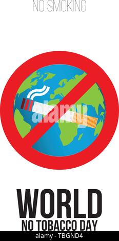 Concept of No smoking and World No Tobacco Day. Stock Vector