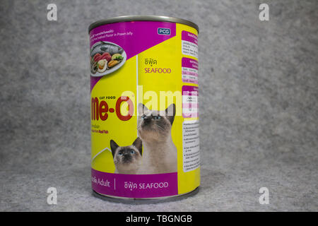 Chiangmai Thailand June 1 2019 Canned Me o cat food. Product