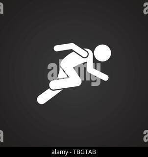 Running related icon on background for graphic and web design. Simple illustration. Internet concept symbol for website button or mobile app. Stock Vector