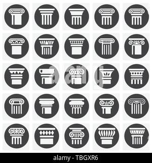 Column icons set on background for graphic and web design. Simple illustration. Internet concept symbol for website button or mobile app. Stock Vector