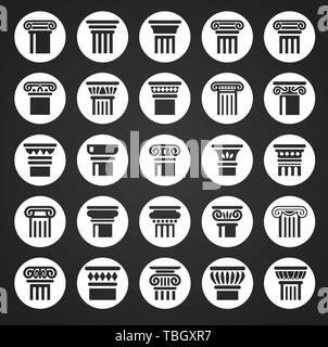 Column icons set on background for graphic and web design. Simple illustration. Internet concept symbol for website button or mobile app. Stock Vector