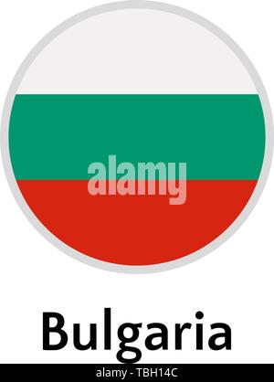 Bulgaria flag round flat icon, european country vector illustration Stock Vector