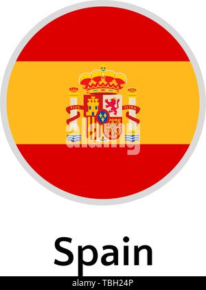 Spain flag bubble circle round shape icon vector illustration Stock ...