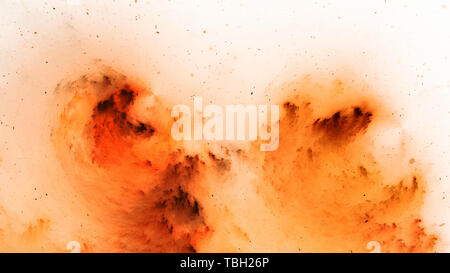 Fiery inverted nebula fractal, computer generated abstract background, 3D rendering Stock Photo