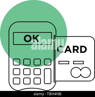 Card Payment Processing Machine Icon Stock Vector