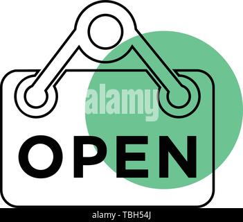 Open vector icon - tag sign symbol Stock Vector