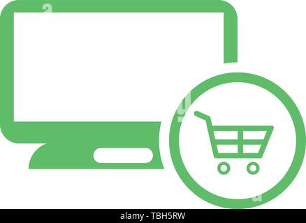 Online shopping vector icon - Online cart sign Stock Vector