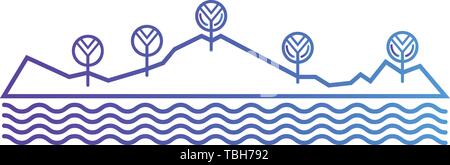 Mountain flat icon - vector Stock Vector
