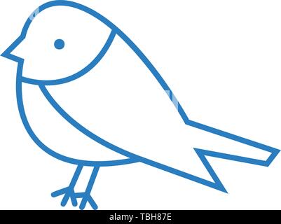 Bird icon flat. Illustration of bird vector sign symbol - Vector Stock Vector