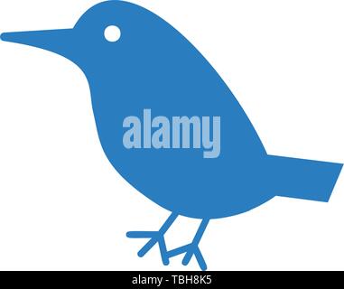 Bird icon flat. Illustration of bird vector sign symbol - Vector Stock Vector