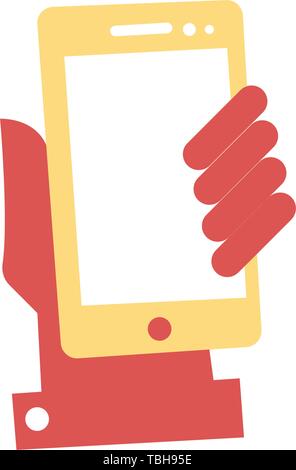 Mobile phone in hand icon - vector Stock Vector