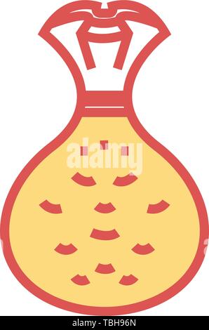 Money bag icon - Vector linear fill Stock Vector