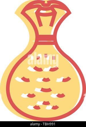 Money bag icon - Vector linear fill Stock Vector