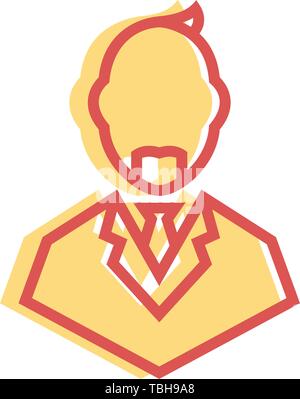 Businessman linear fill icon - Vector. Businessman avatar profile ...